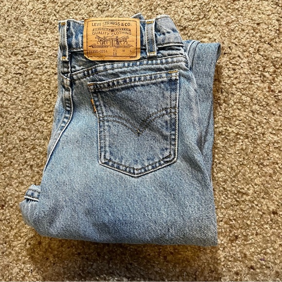 Rare Levis VTG Orange Tab Mom Jeans Light Wash High Rise Tapered Leg Rigid Denim - Picture 8 of 9